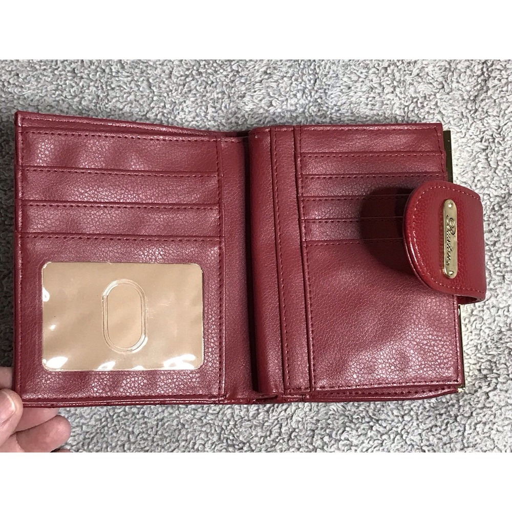 Buxton Red Faux Leather Wallet With Coin Purse - Picture 5 of 13